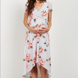 Pink Blush Hi-Low Maternity Dress